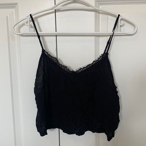 Black camisole with lace trim